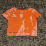 Ladies' "Juicy Peach" Fitted Crop T-Shirt - Bleached Coral, M