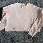 Crop Sweatshirt - "Juicy Peach" - Bleached Blush, M
