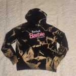 Unisex Hoodie - "Barbell Barbie" - Bleached Black, S