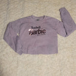Crop Sweatshirt - "Barbell Barbie" - Dye Splattered Purple, XS