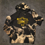 Hoodie Sweatshirt - "I Love Heavy Metal" - Bleached Black, S