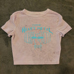 Ladies' "I Love Heavy Metal" Fitted Crop T-Shirt - Dye Splattered Lavender, XS