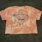 Ladies' "I Love Heavy Metal" Loose Fit Crop T-Shirt - Bleached Desert Pink, L