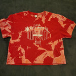 Ladies' "I Love Heavy Metal" Loose Fit Crop T-Shirt - Bleached Red, M
