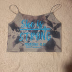 Ladies' "She Is Strong" Cropped Cami Tank - Bleached Gray, M