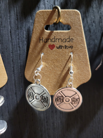 "Fearless" Weight Plate Earrings