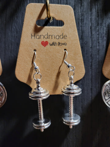 "Battle" Barbell Earrings