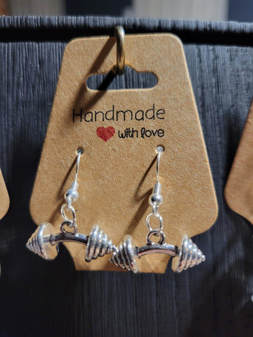 "Brave" Dumbbell Earrings