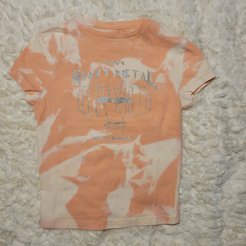 "I Love Heavy Metal" Babydoll T-Shirt - Bleached Apricot, S