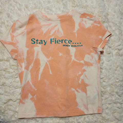 "Stay Fierce" Babydoll T-Shirt - Bleached Apricot, L