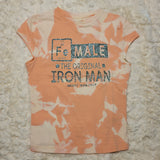 CUSTOMIZED! "FeMALE the Original Iron Man" Babydoll T-Shirt - Bleached Apricot, S