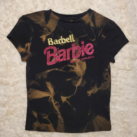 "Barbell Barbie" Babydoll T-Shirt - Bleached Black, S