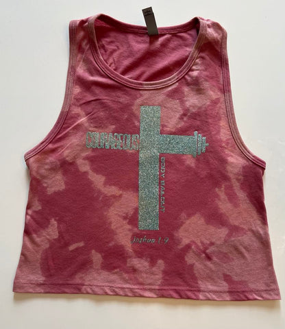 Ladies' "Courageous" Festival Crop Tank - Bleached Smoked Paprika, S