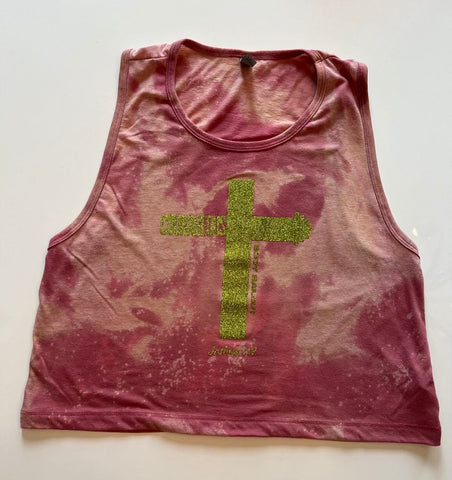 Ladies' "Courageous" Festival Crop Tank - Bleached Smoked Paprika, XL