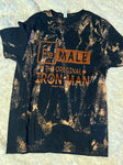 Unisex T-shirt - "FeMALE The Original Iron Man" - Bleached Black, M