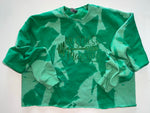 Crop Sweatshirt - "Muscles & Mascara" - Bleached Kelly Green, XL