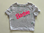 Ladies' "Barbell Barbie" Fitted Crop T-Shirt - Dye Splattered, S