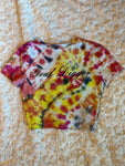 Ladies' "Goal Digger" Fitted Crop T-Shirt - Tie Dyed, XS
