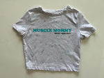 Ladies' "Muscle Mommy" Fitted Crop T-Shirt - Dye Splattered, S