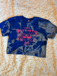Ladies' "I Love Heavy Metal" Loose Fit Crop T-Shirt - Bleached Royal Blue, S