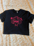 Ladies' "I Love Heavy Metal" Loose Fit Crop T-Shirt - Black, XS